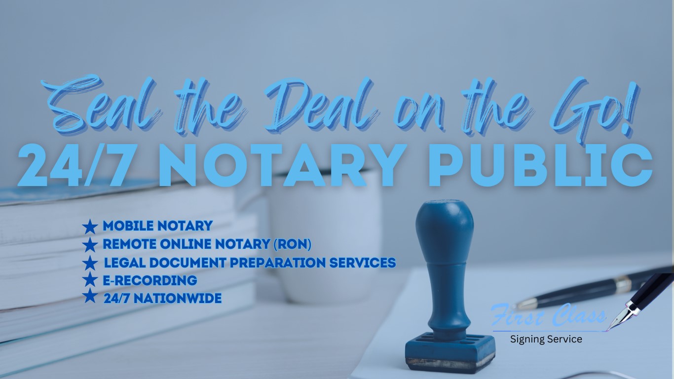 Washington Mobile Notary and Remote Online Notary Services - First Class Signing Service